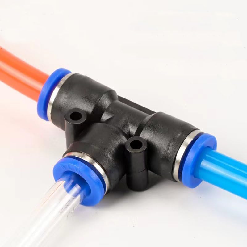 Push-fit Tee Fitting 3-way T-shaped quick push-fit locking adapter 8 pieces