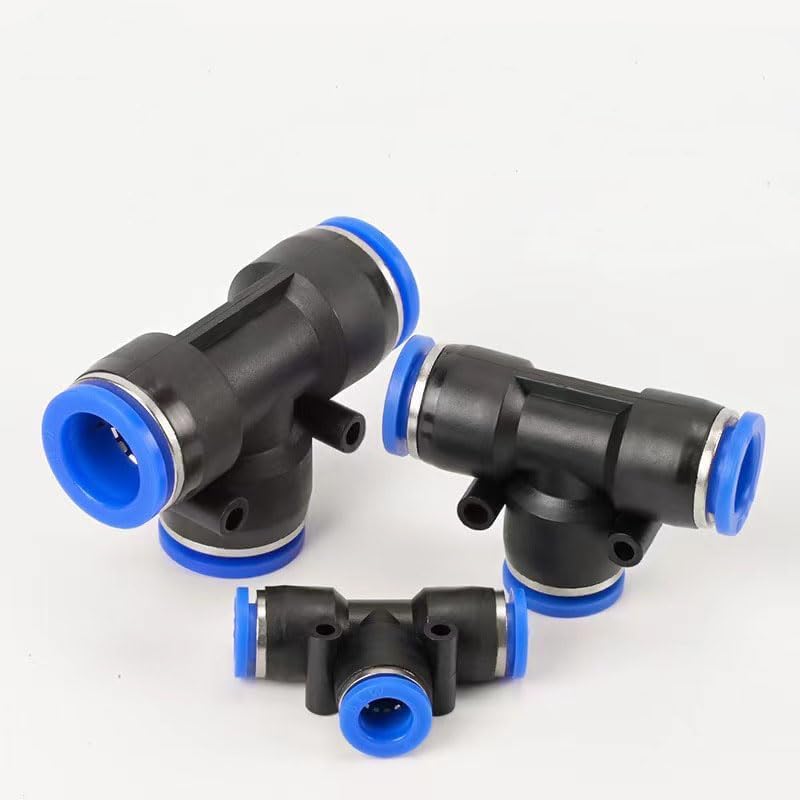 Push-fit Tee Fitting 3-way T-shaped quick push-fit locking adapter 8 pieces
