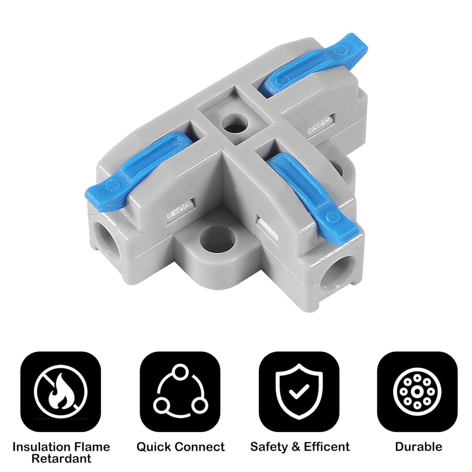 10pcs Lever Nut Connector, Compact Wire Connector, Quick Disconnector 3 Pin One Way Wire Connector