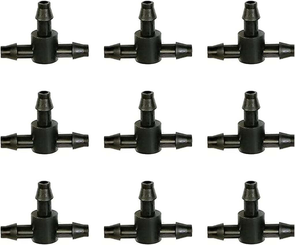 50pcs Drip Irrigation Universal Connectors 1/4" Barbed Tee