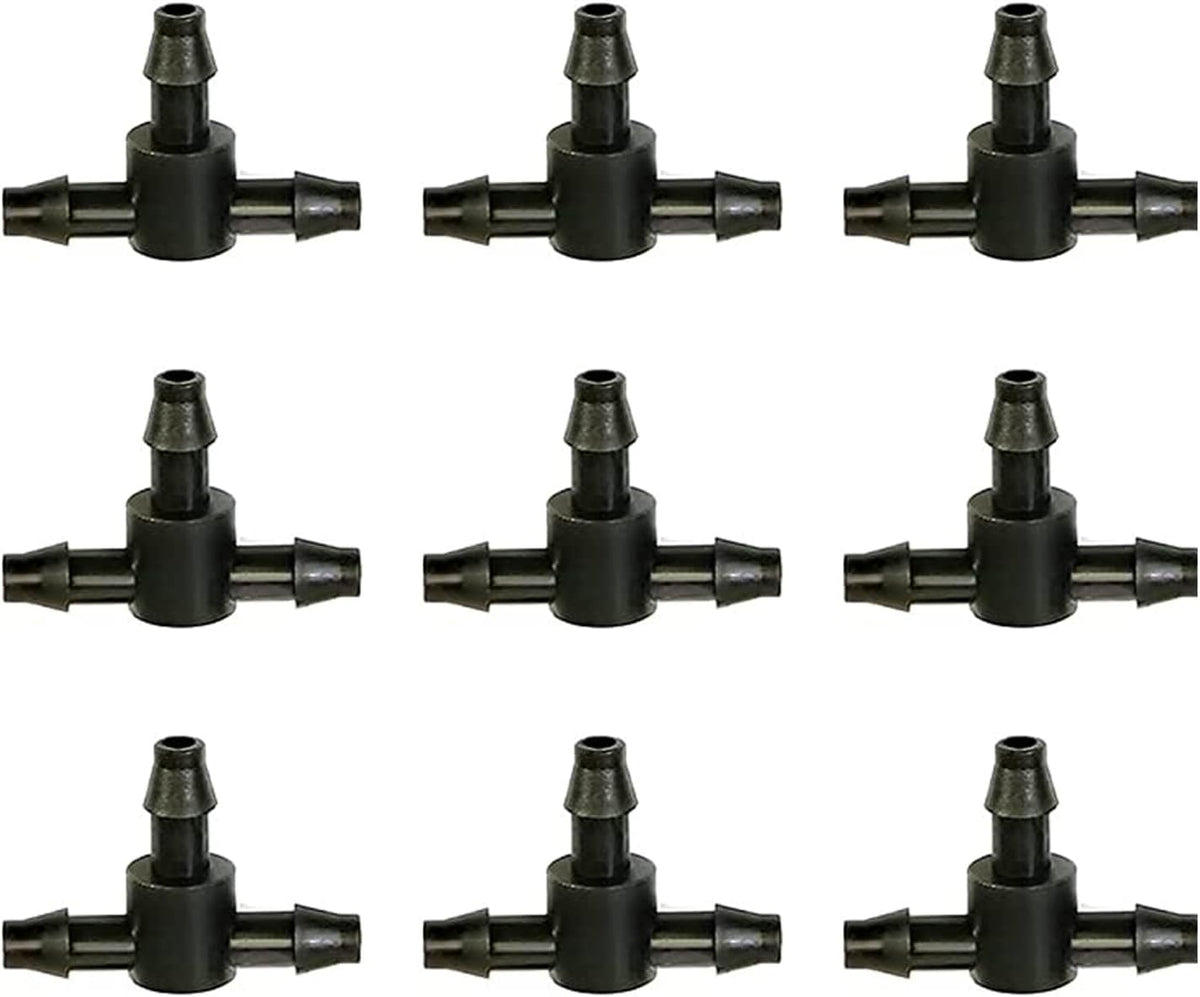 50pcs Drip Irrigation Universal Connectors 1/4" Barbed Tee