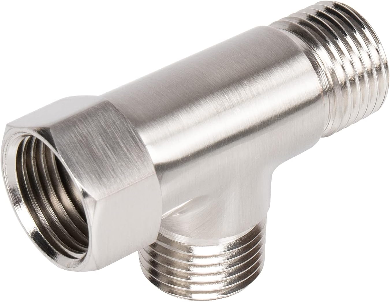Solid Brass G1/2 Inch 3-Way Diverter Valve - Hose Fitting Tee, T-Adapter Connector for Angle Valve Hose, Tub Shower Arm and Toilet Bidet Sprayer Faucet