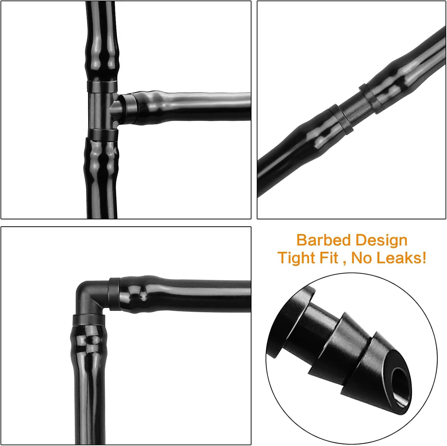 60pcs drip irrigation tee connectors, barbed tee connectors for 1/4 inch pipe, compatible with drip or sprinkler irrigation system