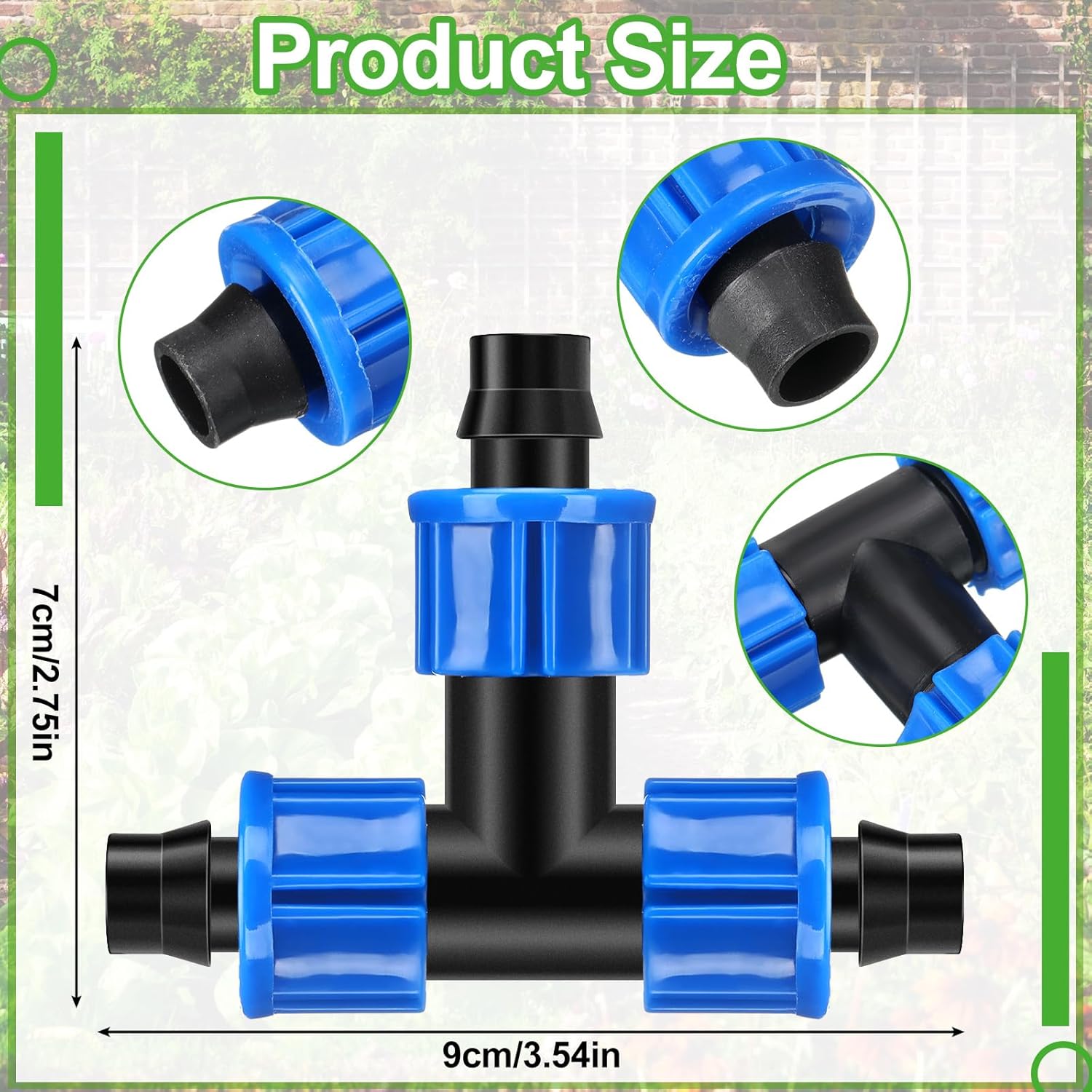 50pcs Drip Irrigation Tee Connectors 5/8 Inch Universal Tee Connector Drip Irrigation Pipe Connector with Barb Compatible with Most 16-17mm Garden Hose Sprinkler Irrigation Systems