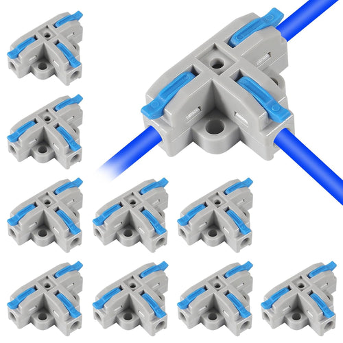 10pcs Lever Nut Connector, Compact Wire Connector, Quick Disconnector 3 Pin One Way Wire Connector