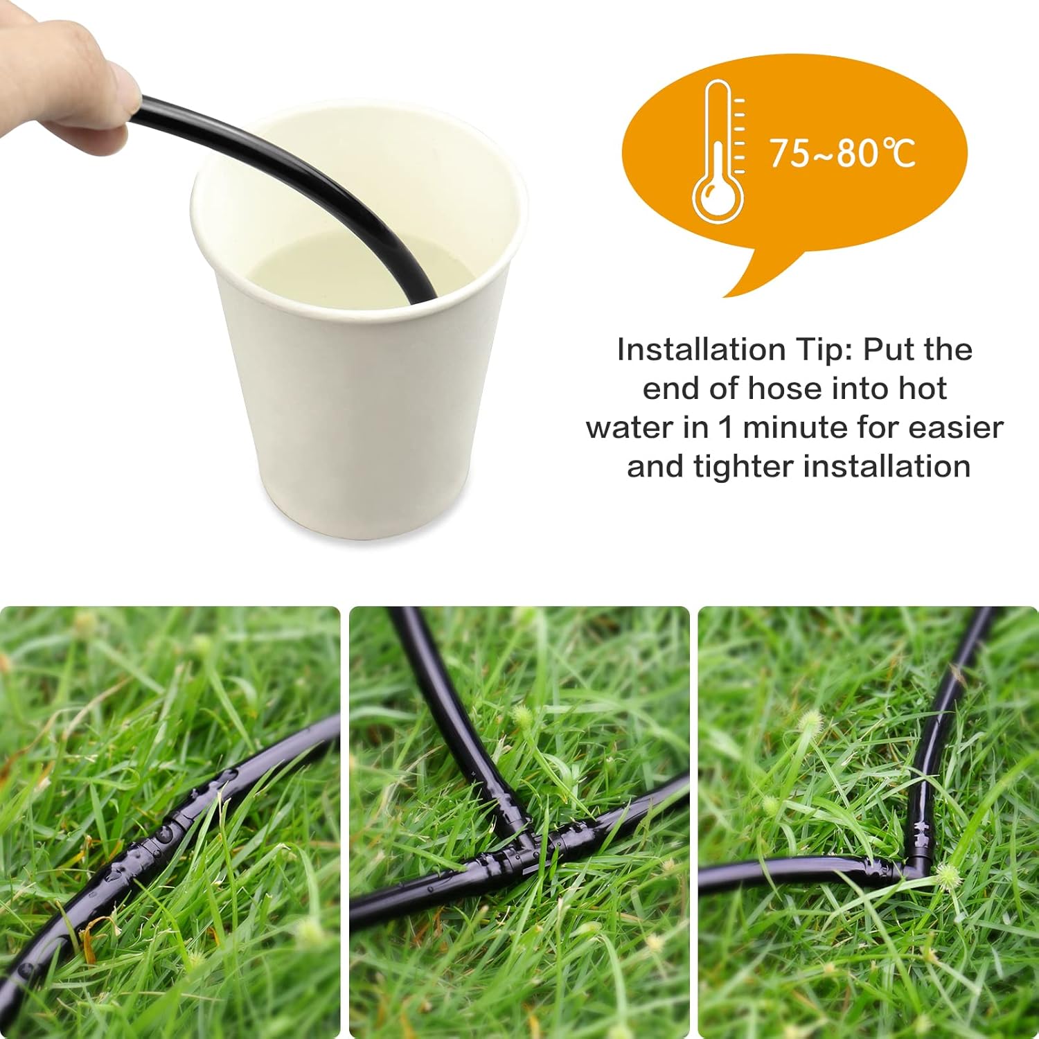 60pcs drip irrigation tee connectors, barbed tee connectors for 1/4 inch pipe, compatible with drip or sprinkler irrigation system