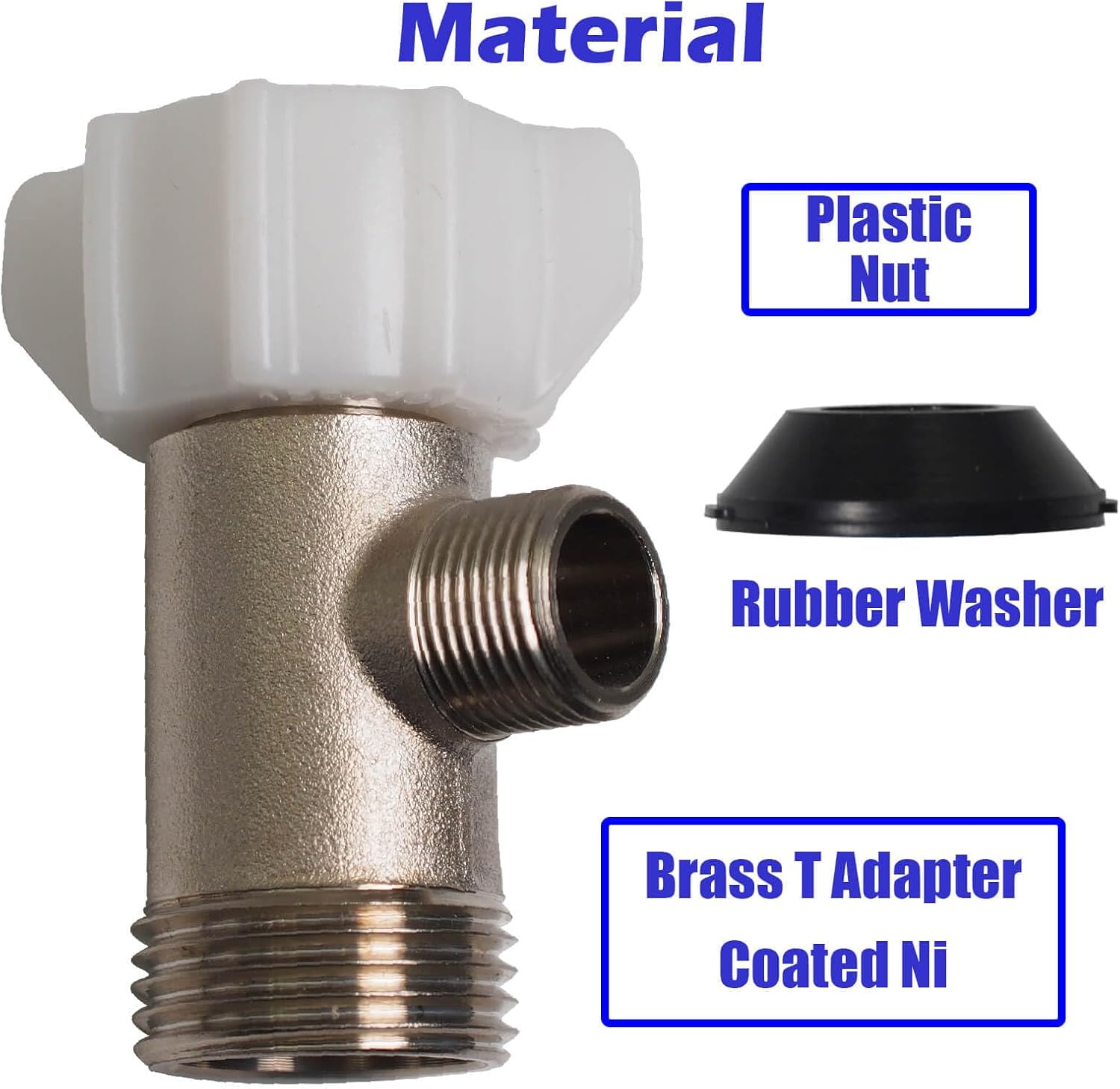 Bidet Tee - T-valve fitting or three-way connector, brass (7/8" x 7/8" x 3/8")