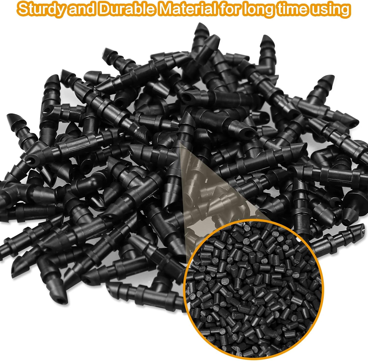 60pcs drip irrigation tee connectors, barbed tee connectors for 1/4 inch pipe, compatible with drip or sprinkler irrigation system