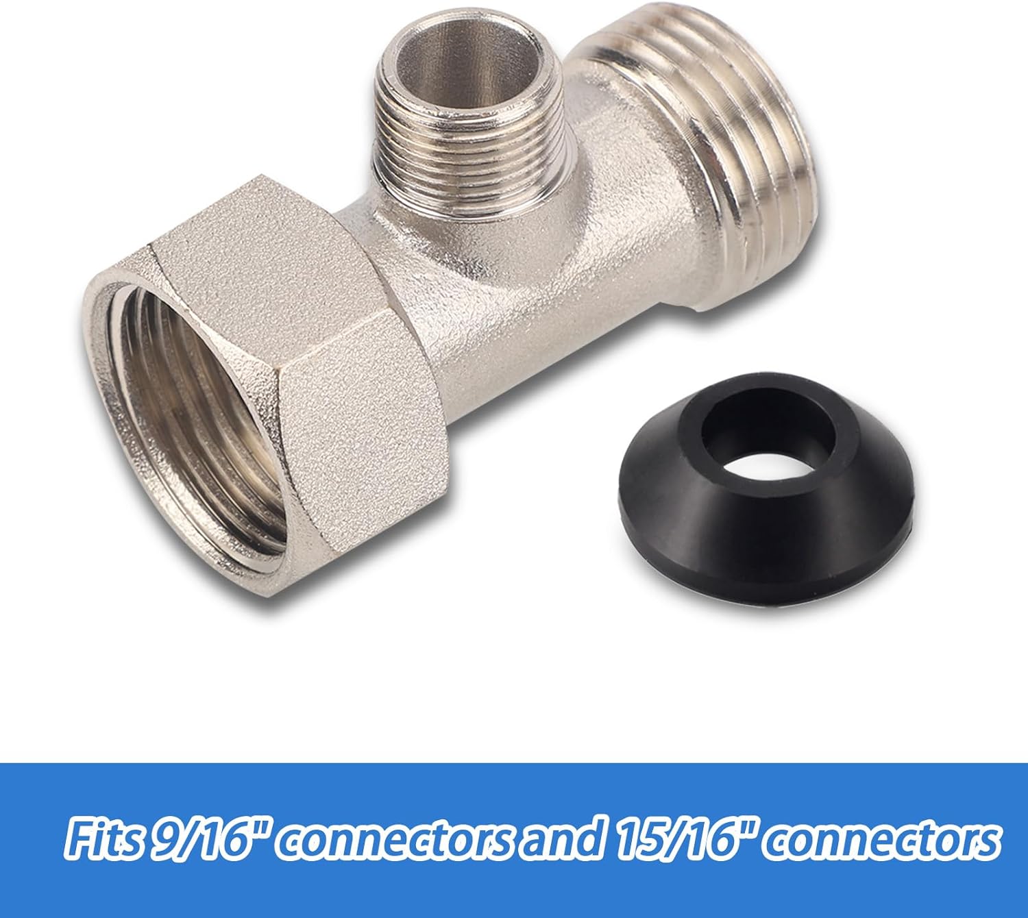 Bidet T-Adapter, 7/8" x 7/8" x 3/8" Tee Adapter or Tee Connector, Toilet Faucet Diverter Shower Head Valve, Bidet Accessories for RV and Home Toilet Diverter Hose Connector