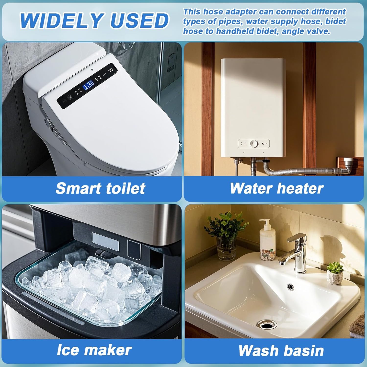 Bidet T-Adapter, 7/8" x 7/8" x 3/8" Tee Adapter or Tee Connector, Toilet Faucet Diverter Shower Head Valve, Bidet Accessories for RV and Home Toilet Diverter Hose Connector